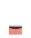 Marc Jacobs Snapshot Leather Card Case In Coral Multi/gold