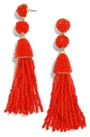 Baublebar Granita Beaded Tassel Earrings In Red