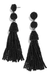 Baublebar Granita Beaded Tassel Earrings In Black/ Hematite