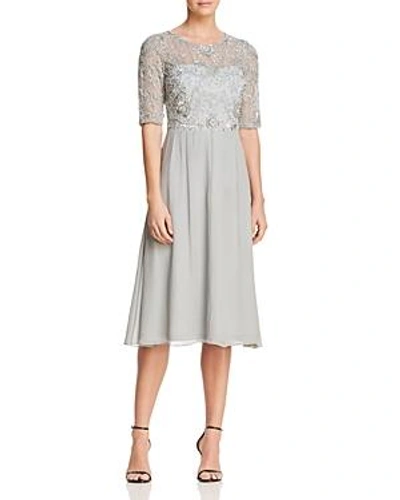 Adrianna Papell Embellished Bodice Dress In Blue Mist