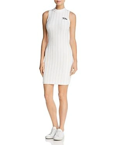 Fila Esme Pinstripe Velour Dress In White