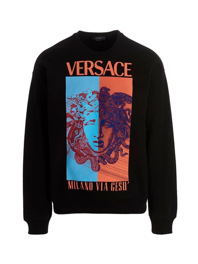 Versace Black Medusa Graphic Sweatshirt ModeSens