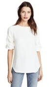 Amanda Uprichard Oregon Puff-sleeve Top In Ivory