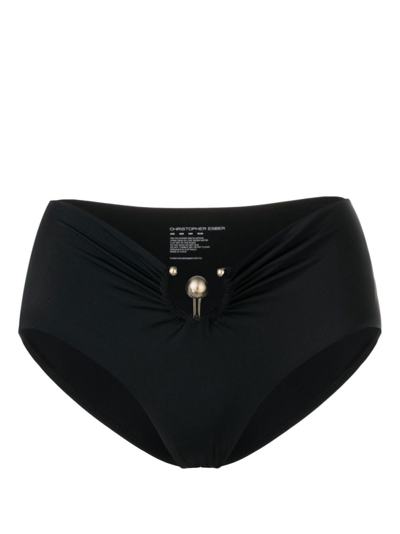 Christopher Esber Embellished Bikini Bottoms In Black