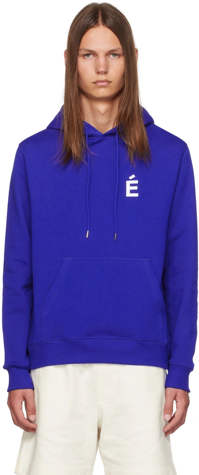 Etudes Studio Logo-print Long-sleeve Hoodie In Blue