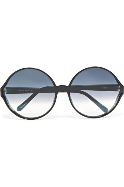 Linda Farrow Round-frame Acetate Sunglasses In Black