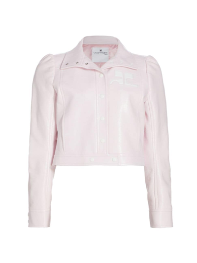 Courrèges Vinyl Reedition Jacket In Pale Pink