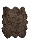 Luxe Gordon Faux Shearling Rug In Chocolate