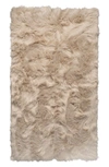Luxe Hudson Faux Fur Rectangular Rug In Taupe