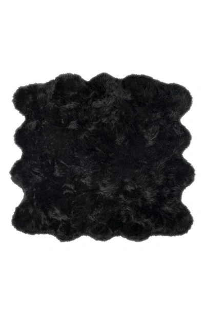 Luxe Gordon Faux Sheepskin Rug In Black