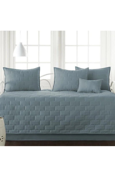Southshore Fine Linens Brickyard Quilt Set In Steel Blue