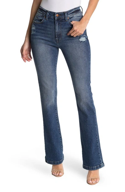 Kensie The High Rise Boot Cut Jeans In Lesina W/ Dest