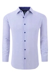 Tom Baine Regular Fit Performance Stretch Long Sleeve Button Front Shirt In Blue Dot