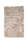 Luxe Hudson Faux Fur Rug In Taupe