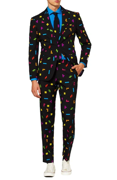 Opposuits Tetris® Two Button Notch Lapel Suit In Black