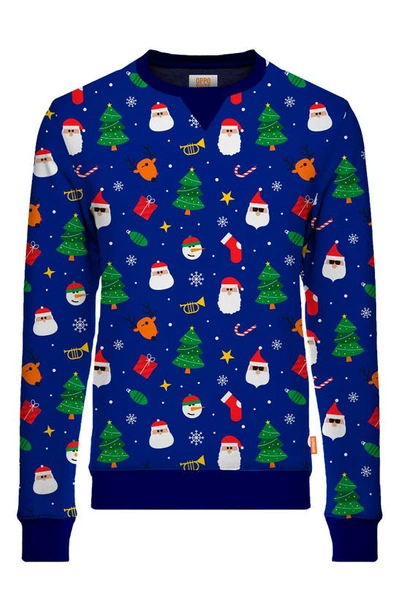 Opposuits X-mas Festivity Long Sleeve Sweater In Blue