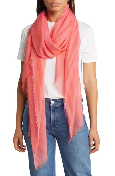 Nordstrom Modal & Silk Scarf In Pink Wildflower Combo