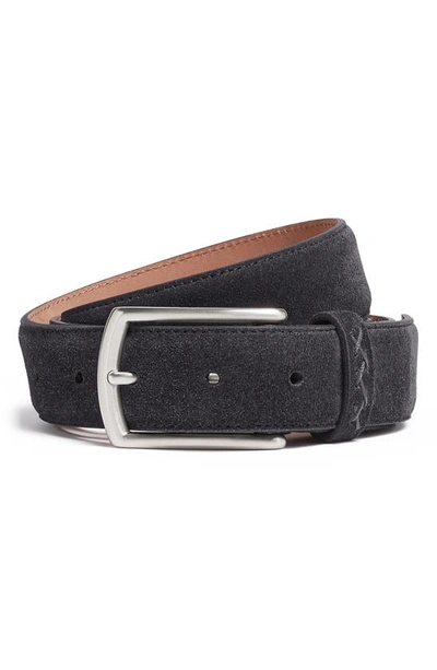 Zegna Suede Belt In Navy