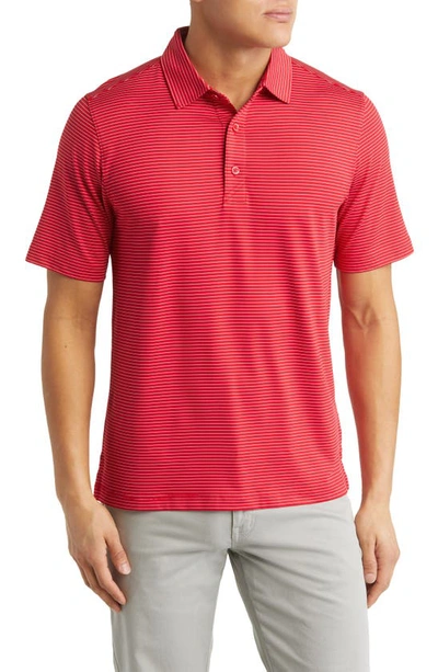 Cutter & Buck Forge Pencil Stripe Golf Polo In Red