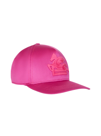 Etro Duchesse Baseball Silk Cap In Pink