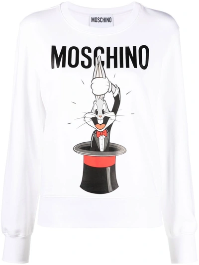 Moschino Bugs Bunny Print Sweatshirt In White