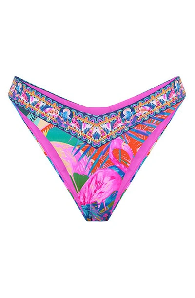 Camilla Flamenco Flamingo Print Triangle Bikini Bottoms In Multicolore