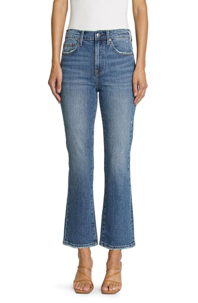 Pistola Lennon Distressed High Waist Ankle Flare Leg Jeans In Multi
