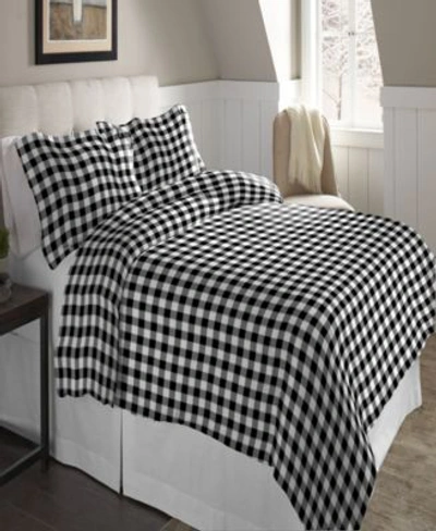 Pointehaven Buffalo Check Superior Weight Cotton Flannel Duvet Cover Set Bedding In Milton