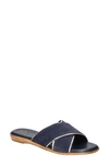 Bella Vita Women's Tab-italy Slide Sandals In Navy Suede Leather