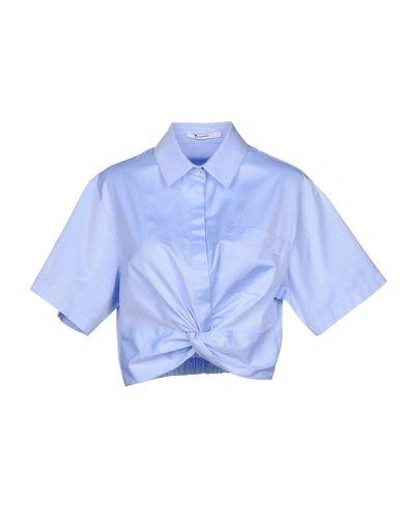 Alexander Wang T Solid Color Shirts & Blouses In Sky Blue