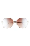 Diff Iris 54mm Square Sunglasses In Brushed Gold