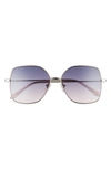 Diff Iris 54mm Square Sunglasses In Silver