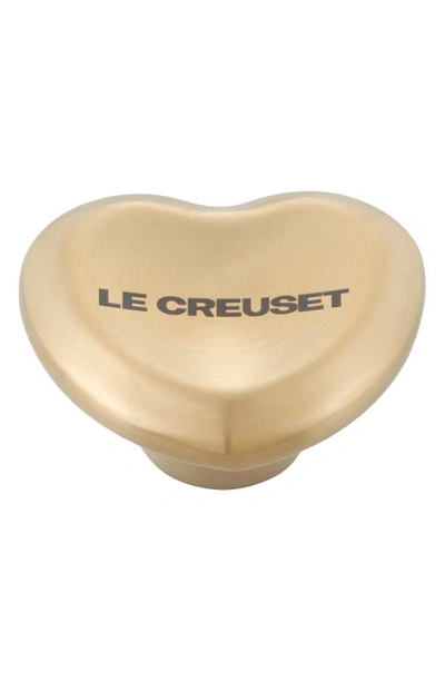 Le Creuset Figural Heart Knob In Light Gold