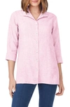 Foxcroft Stirling Linen Button-up Tunic In Pure Pink