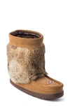 Manitobah Waterproof Boot With Faux Fur Trim In Oak