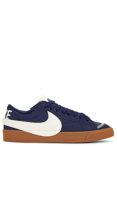 Nike Blazer Low '77 Jumbo Wntr Midnight Navy/sail Dr9865-400 Men's In Midnight Navy/ Sail/ Gum Brown