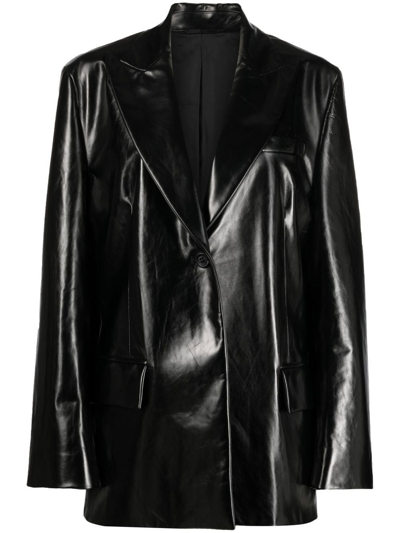 Acne Studios Leather Suit Jacket In Black