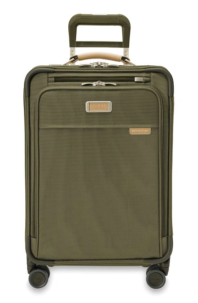 Briggs & Riley Baseline Essential 22-inch Expandable Spinner Carry-on Bag In Olive