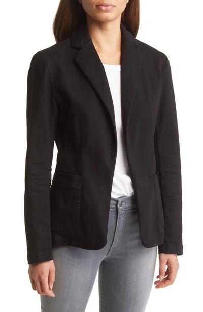 Frank & Eileen Dublin Open Front Notch Lapel Blazer In Jet Black