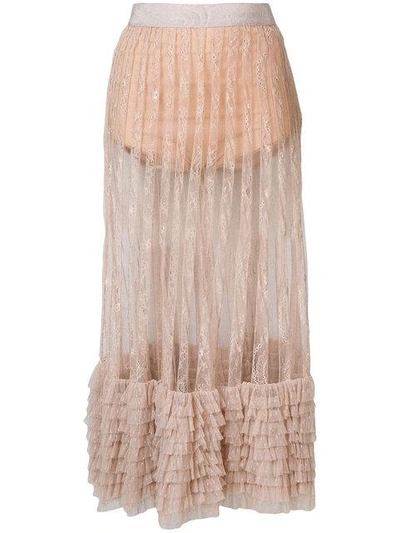 Amen Layered Frills Skirt In Pink