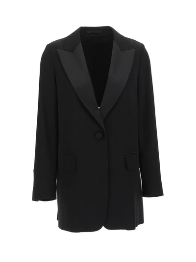 Max Mara Gara Buttoned V-neck Blazer In Black