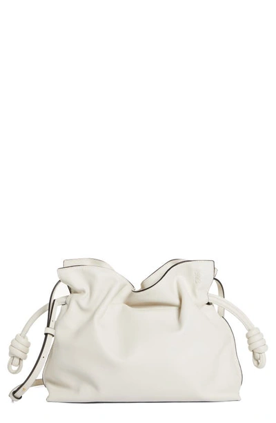 Loewe Flamenco Drawstring Knot Clutch Bag In Angora