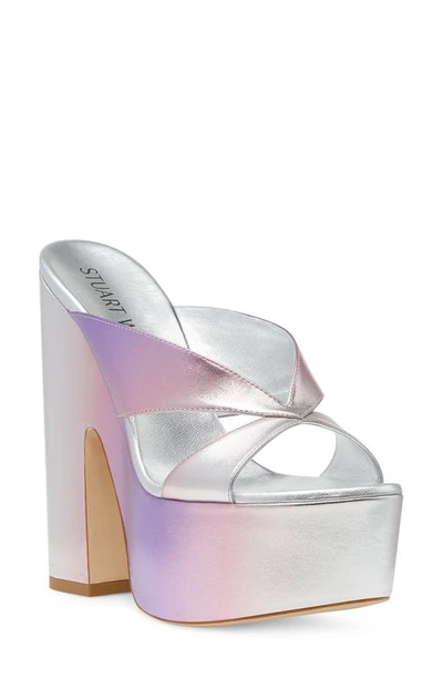 Stuart Weitzman Miami Sohigh Ombre Crisscross Platform Sandals In Multicolor