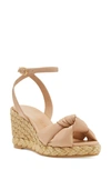 Stuart Weitzman Playa Lambskin Knot Espadrille Sandals In Adobe/natural