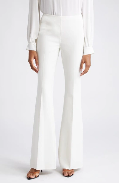 Michael Kors Brooke Side-zip Flare Trousers In White