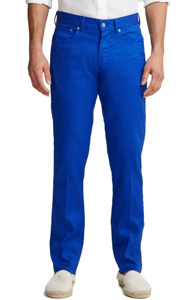 Ralph Lauren Purple Label Slim Fit Linen-cotton Stretch Jean In Royal Blue