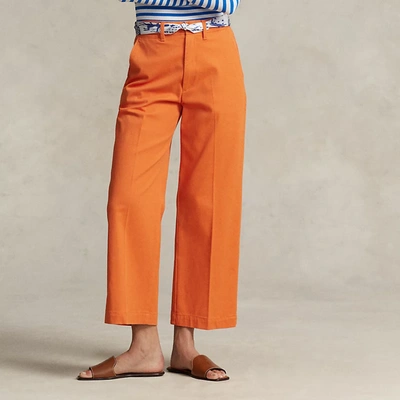 Ralph Lauren Chino Wide-leg Pant In College Orange