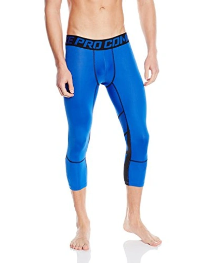 Nike Men's Dri-fit Pro Hypercool Compression 3/4 Training Tights In Blue |  ModeSens