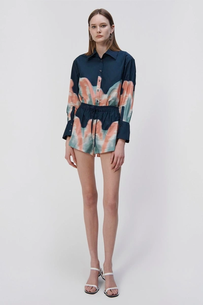 Jonathan Simkhai Daria Cotton Poplin Shorts In Midnight Multi