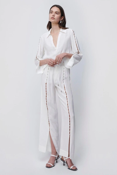 Jonathan Simkhai Khalida Beaded Coverup Pant In Ivory